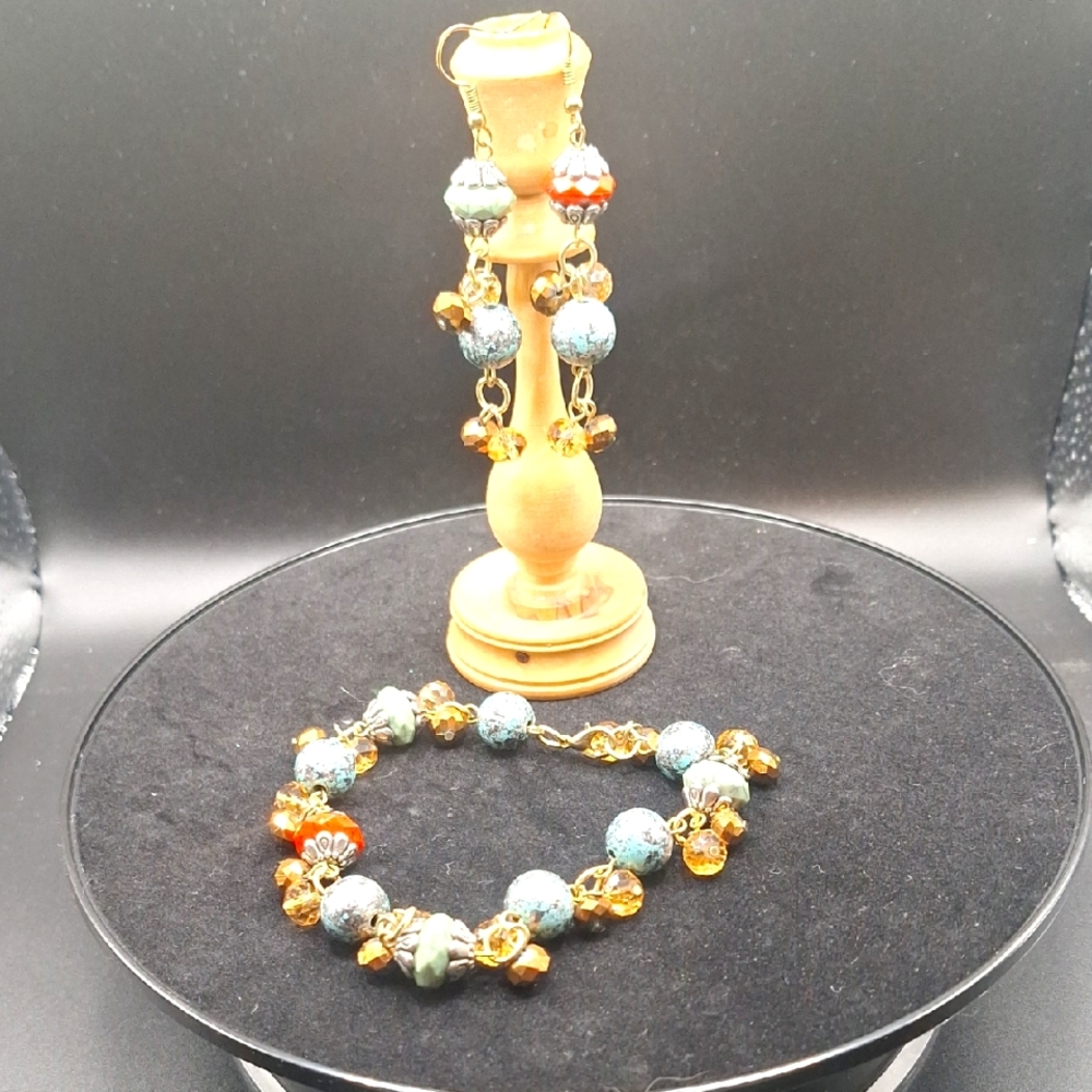 Elegant Handmade Multicolor Beaded Jewelry Set